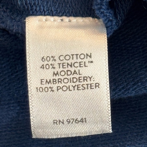 Women’s J. Jill French Terry Embroidered Hooded Tunic Blue Top: Size M Petite - Picture 8 of 8